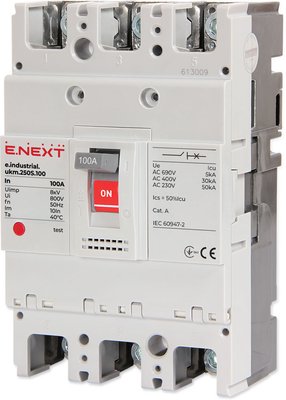 Автоматичний вимикач e.industrial.ukm.250S.200, 3р, 200А 30kA E.NEXT 00-021647 фото