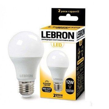 хххЛампа LED L-A60 12W E27 4100K 1100Lm СВЧ датчик руху LEBRON 00-018076 фото