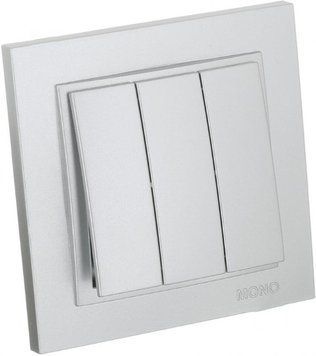 Вимикач 3-кл. (срібло) DESPINA 102-212122-114 00-017105 фото