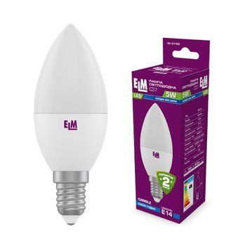 Лампа ELM LED C37 5W E14 4000K 18-0155 свічка 00-014066 фото