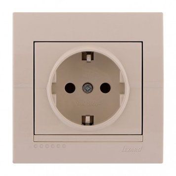 Розетка 1-а з/з крем 702-0303-122В DERIY 00-012352 фото