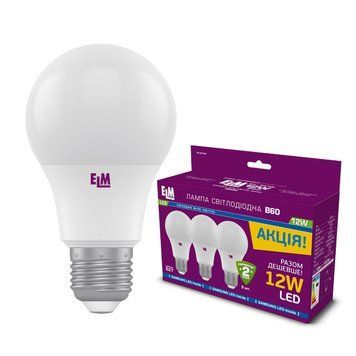Лампа ELM LED B60 12W E27 4000K 18-0184 (по 3шт) 00-016265 фото