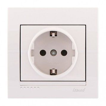 Розетка 1-а з/з біла 122В DERIY 702-0202-122В 00-010740 фото