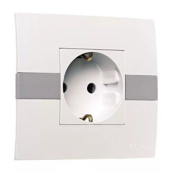 Розетка 1-а. з з/к (біла) ECO 101-010107-117 00-014703 фото
