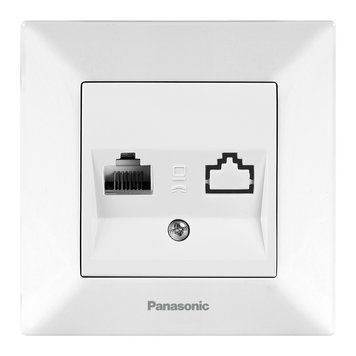 Розетка комп'ютерна (біла) Arkedia Slim Panasonic 00-016632 фото