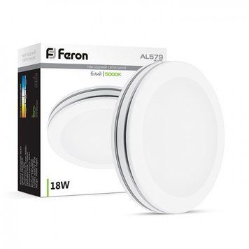 Світильник LED AL579 18W коло.білий 1260Lm 5000K 330*105mm 00-011606 фото