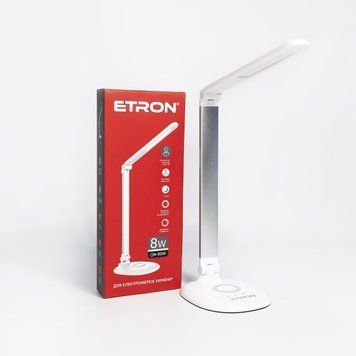 Лампа настільна LED 1-EDL-401 8W 3000-6000K White-silver ETRON Desk Lamp step 00-018270 фото