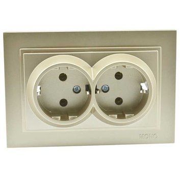 Розетка 2-а з з/к (крем) DESPINA 102-170004-120 00-014641 фото