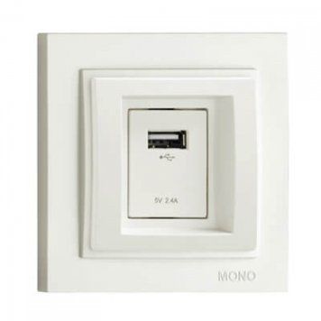 Розетка USB-зарядка (біла) DESPINA 102-190005-177 00-014661 фото