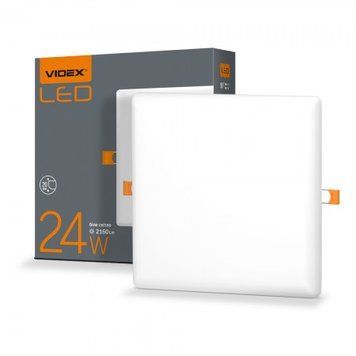 Світильник LED VL-DLFS-244 24W 4100K 220V безрамковий квадрат 25143 VIDEX 00-016331 фото