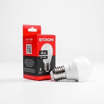 Лампа LED G45 4W 4200K 220V E27 1-ELP-050 ETRON Light Power 00-017542 фото