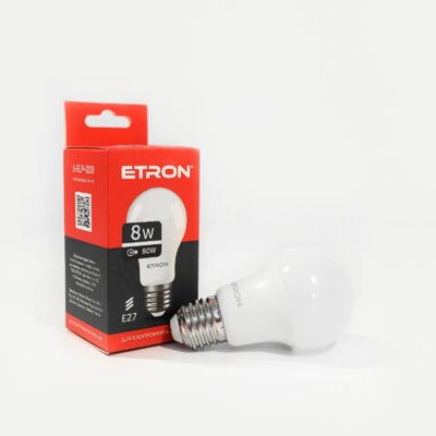 Лампа LED A55 8W 4200K 220V E27 1-ELP-010 ETRON Light Power 00-017520 фото