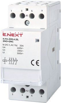 хххКонтактор модульний e.mc.220.4.25.2NO+2NC, 4р, 25А, 2NO+2NC, 220В, E.NEXT 00-021199 фото