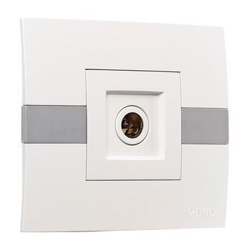 Розетка ТВ прохідна з екраном (біла) ECO 101-010104-127 00-014700 фото