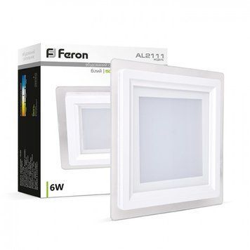 Світильник LED AL2111 6W квадрат.вбудов. 480Lm 5000K 100*100*40mm 00-013415 фото