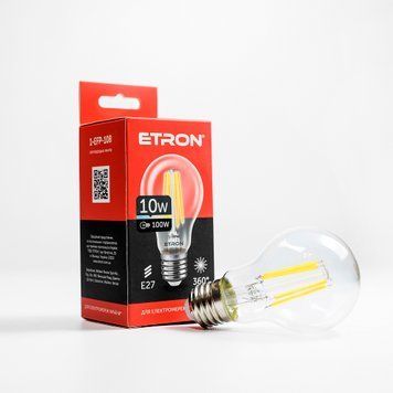 Лампа LED A60 10W 4200K 220V E27 1-EFP-108 ETRON Filament Power 00-017642 фото