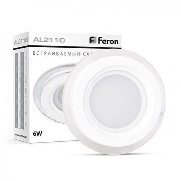 Світильник LED AL2110 6W коло.вбудов. 480Lm 5000K 100*40mm 00-012047 фото