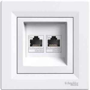 Розетка 2-а комп. біла ASFORA EPH4400121 00-017615 фото