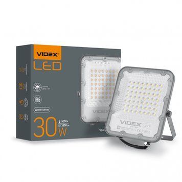 Прожектор LED 30W 5000K 220V VIDEX (VL-F2-305G-N)26171 з датчиком освітленості 00-018543 фото