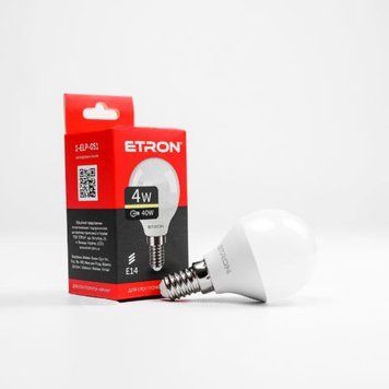 Лампа LED G45 4W 3000K 220V E14 1-ELP-051 ETRON Light Power 00-017543 фото