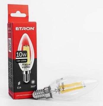 Лампа LED C37 6W 4200K 220V E14 1-EFP-126 ETRON Filament Power 00-018435 фото