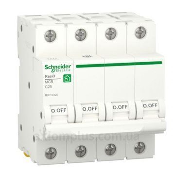 Автоматичний вимикач RESI9 6kA 4п 25А С Schneider 00-022203 фото