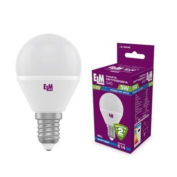 Лампа ELM LED D45 5W E14 4000K 18-0046 00-014748 фото
