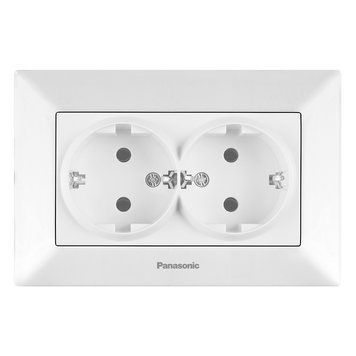 Розетка 2-а з заземленням (біла) Arkedia Slim Panasonic 00-016631 фото