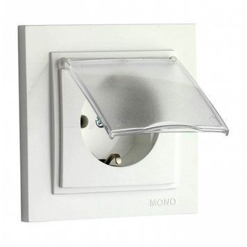 Розетка 1-а з з/к і кришкою (біла) DESPINA 102-190021-118 00-014663 фото