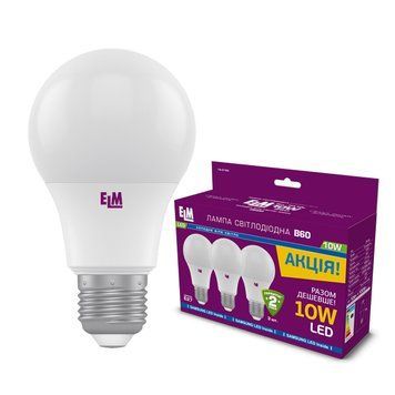 Лампа ELM LED B60 10W E27 4000K 18-0183 (по 3шт) 00-015739 фото