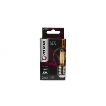 Лампа LED V-Filament-G45 2W E27, 200Lm помаранчева VELMAX 00-018722 фото