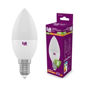 Лампа ELM LED C37 5W E14 3000K 18-0154 свічка 00-014065 фото