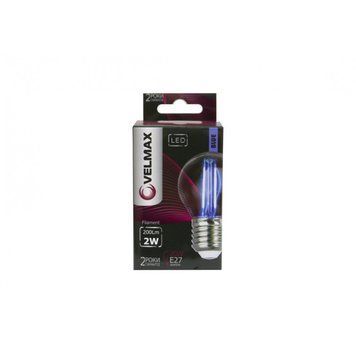 Лампа LED V-Filament-G45 2W E27, 200Lm синя VELMAX 00-018721 фото